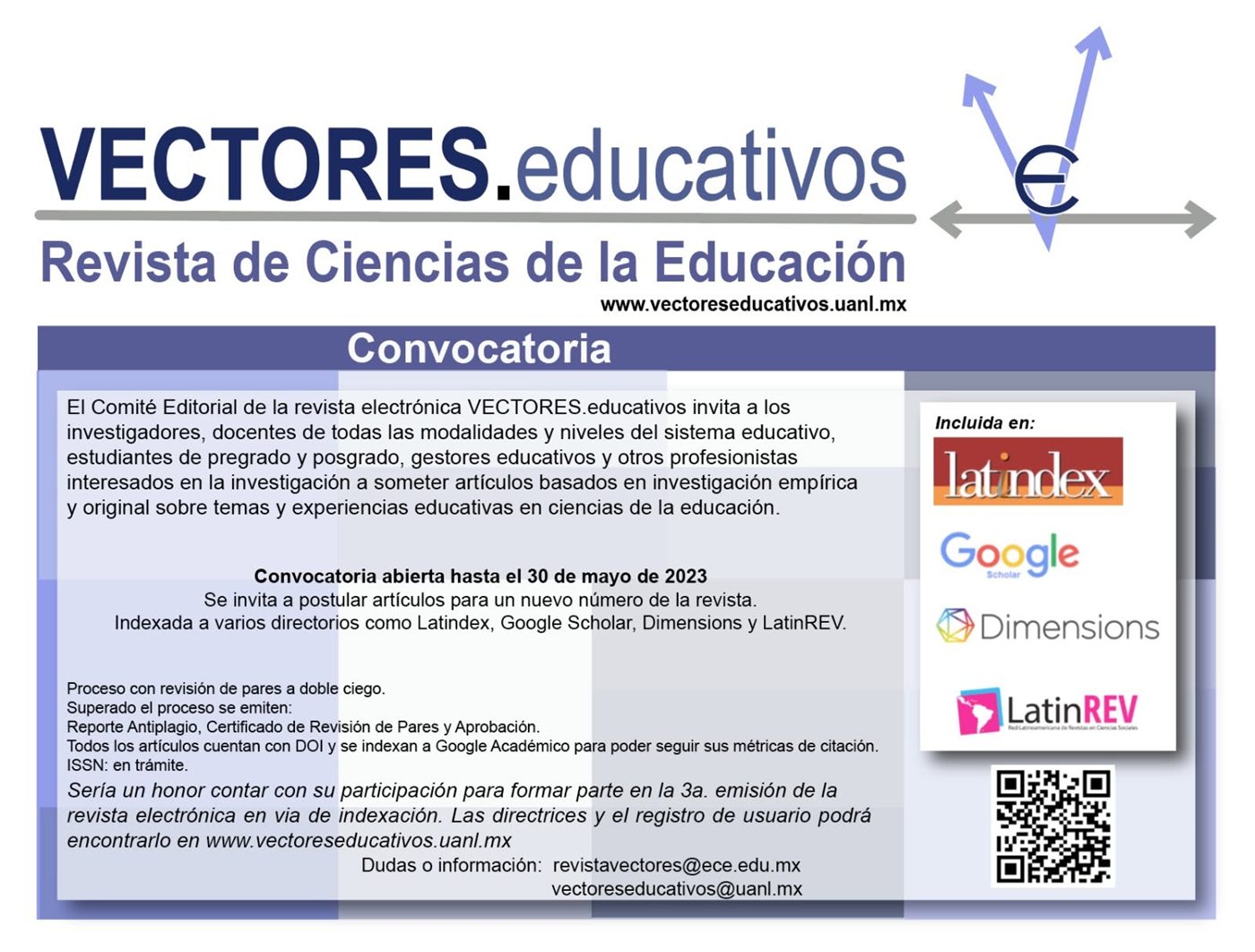 Convocatoria Vectores abierta hasta el 30 de mayo de 2023