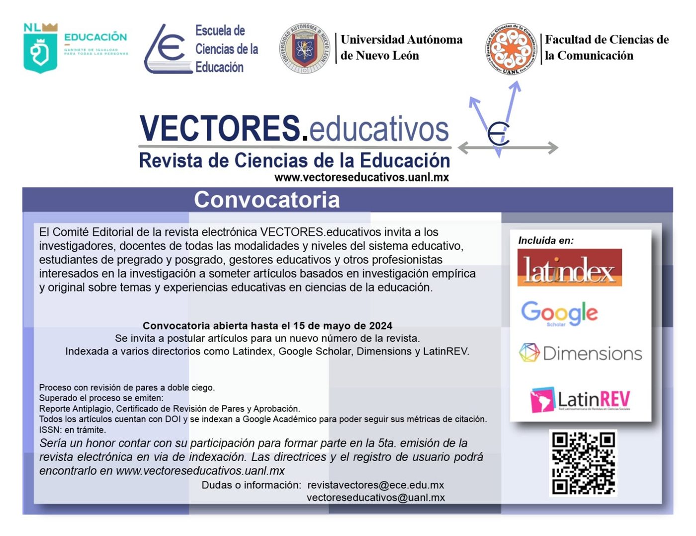 Convocatoria Vectores abierta hasta el 15 de mayo de 2024