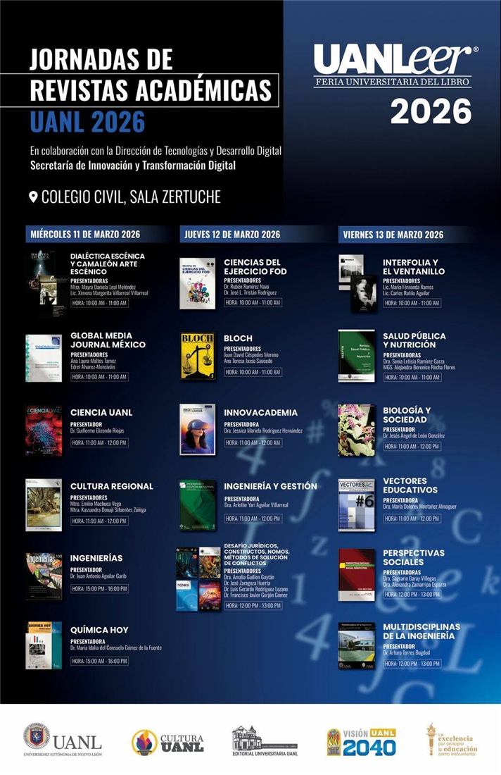 Cartel de Jornadas de Revistas Acad&eacute;micas UANL 2026